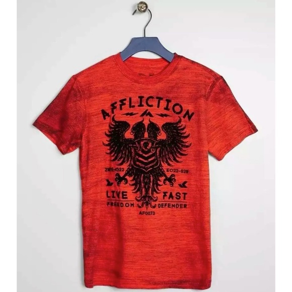 Affliction Other - Affliction Boy’s T-shirt -Youth Tee VALUE FREEDOM DUSK Red